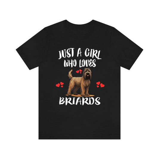 Just A Girl Who Loves Briards Dogs Shirt - Briard print design