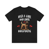 Just A Girl Who Loves Briards Shirt, Dog Lover Shirt, Briard Dog, Animal Toddler Infant Kids Gift T-Shirt Image 1