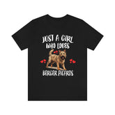 Just A Girl Who Loves Berger Picards Shirt, Dog Lover Shirt, Berger Picard Dog, Animal Toddler Infant Kids Gift T-Shirt Image 1