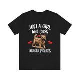 Just A Girl Who Loves Berger Picards Shirt, Dog Lover Shirt, Berger Picard Dog, Animal Toddler Infant Kids Gift T-Shirt Image 1