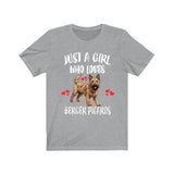 Just A Girl Who Loves Berger Picards Shirt, Dog Lover Shirt, Berger Picard Dog, Animal Toddler Infant Kids Gift T-Shirt Image 3