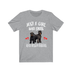 Black Russian Terrier T-Shirt for Girls - black russian terrier print design
