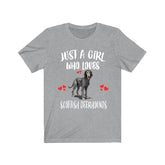 Just A Girl Who Loves Deerhounds Dog Shirt, Dog Lover Shirt, Deerhound Dog, Animal Toddler Infant Kids Gift T-Shirt Image 1