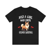 Just A Girl Who Loves Icelandic Sheepdogs Shirt, Dog Lover Shirt, Icelandic Sheepdog Dog, Animal Toddler Infant Kids Gift T-Shirt Image 1