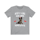 Just A Girl Who Loves Mudis Dogs Shirt, Dog Lover Shirt, Mudi Dog, Animal Toddler Infant Kids Gift T-Shirt Image 1