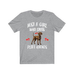 Just A Girl Who Loves Plott Hounds Dogs Shirt - Plott Hound print design