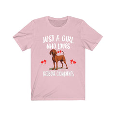 Just A Girl Who Loves Redbone Coonhounds Shirt - Redbone Coonhound print design