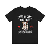 Just A Girl Who Loves Sealyham Terriers Dogs Shirt, Dog Lover Shirt, Sealyham Terrier Dog, Animal Toddler Infant Kids Gift T-Shirt Image 1