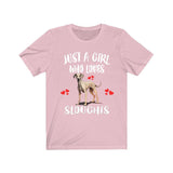 Just A Girl Who Loves Sloughis Dogs Shirt, Dog Lover Shirt, Sloughi Dog, Animal Toddler Infant Kids Gift T-Shirt Image 4