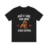 Just A Girl Who Loves Sussex Spaniel Dogs Shirt, Dog Lover Shirt, Sussex Spaniel Dog, Animal Toddler Infant Kids Gift T-Shirt Image 1