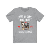 Just A Girl Who Loves Swedish Vallhunds Dogs Shirt, Dog Lover Shirt, Swedish Vallhund Dog, Animal Toddler Infant Kids Gift T-Shirt Image 1
