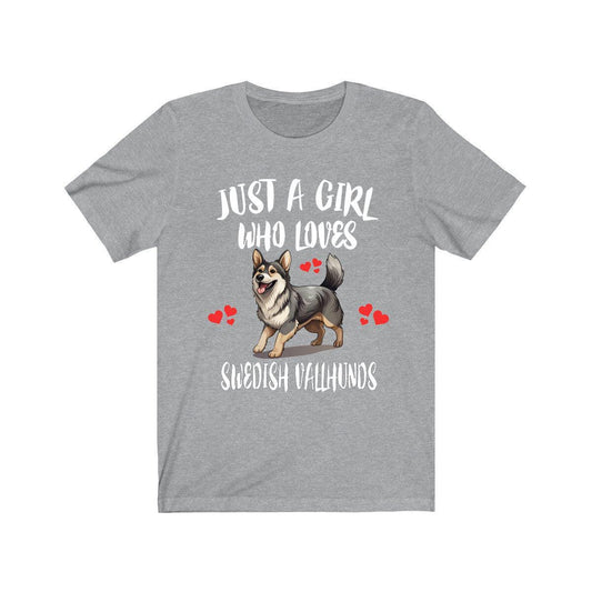 Just A Girl Who Loves Swedish Vallhunds Dogs Shirt, Dog Lover Shirt, Swedish Vallhund Dog, Animal Toddler Infant Kids Gift T-Shirt Image 1