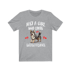Just A Girl Who Loves Swedish Vallhunds Dogs Shirt, Dog Lover Shirt, Swedish Vallhund Dog, Animal Toddler Infant Kids Gift T-Shirt Image 1