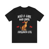 Just A Girl Who Loves Abyssinian Cats Shirt, Abyssinian Cat Lover Shirt, Cat Shirt, Abyssinian Gift, Animal Shirt Image 1