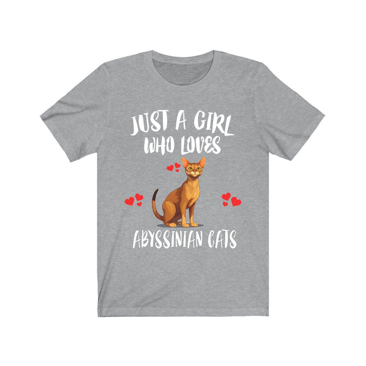 Abyssinian Cat T-Shirt for Girls - abyssinian cat print design