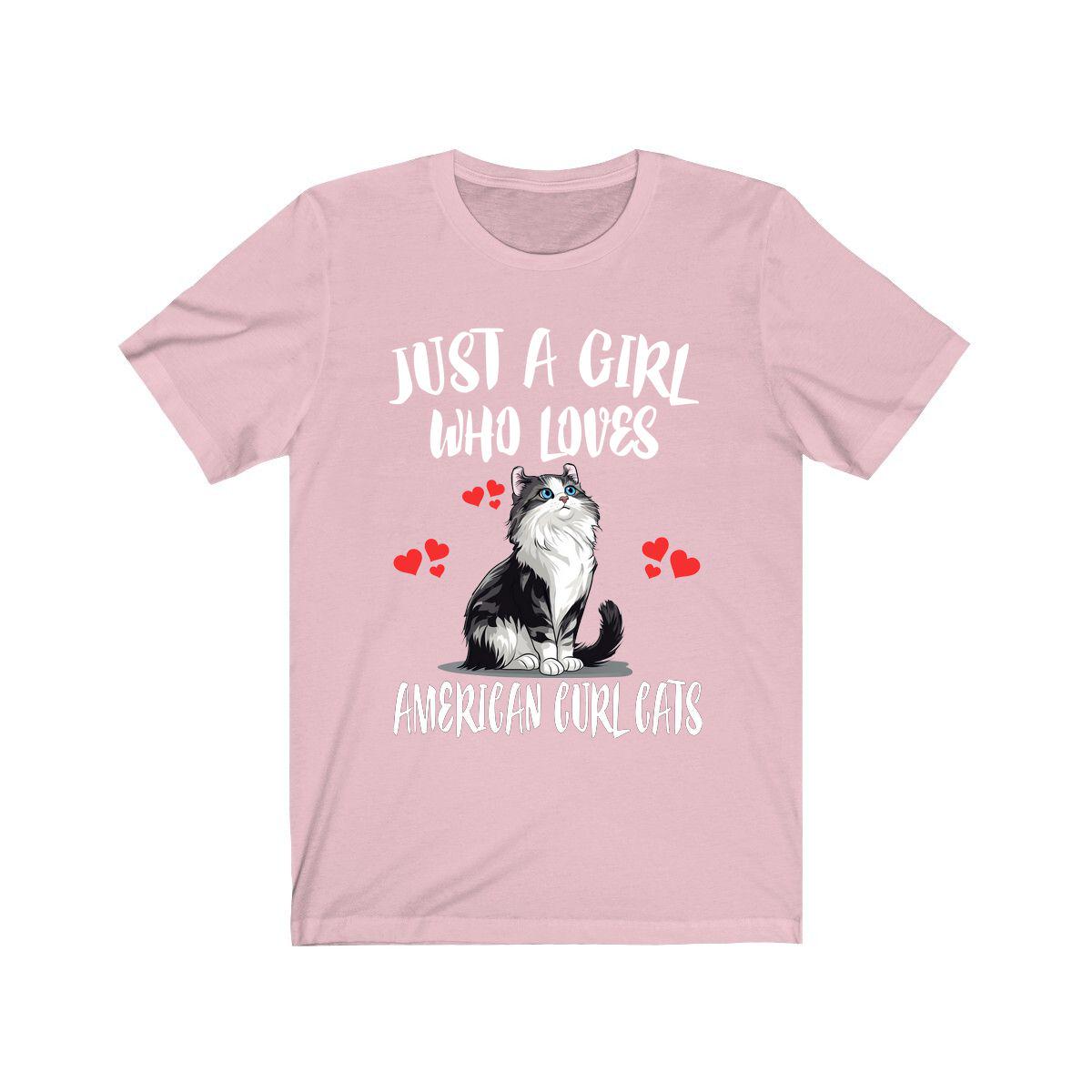 American Curl Cat T-Shirt for Girls - american curl cat print design