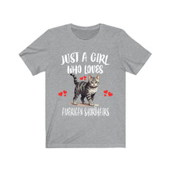 American Shorthair Cat T-Shirt for Girls - american shorthair cat print design