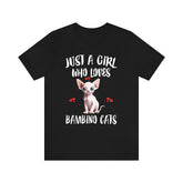 Just A Girl Who Loves Bambino Cats Shirt, Bambino Cat Lover Shirt, Cat Shirt, Cat Lover Gift, Animal Shirt Image 1