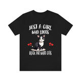 Just A Girl Who Loves Black And White Cats Shirt, Black And White Cat Lover Shirt, Cat Shirt, Cat Lover Gift, Animal Shirt Image 2