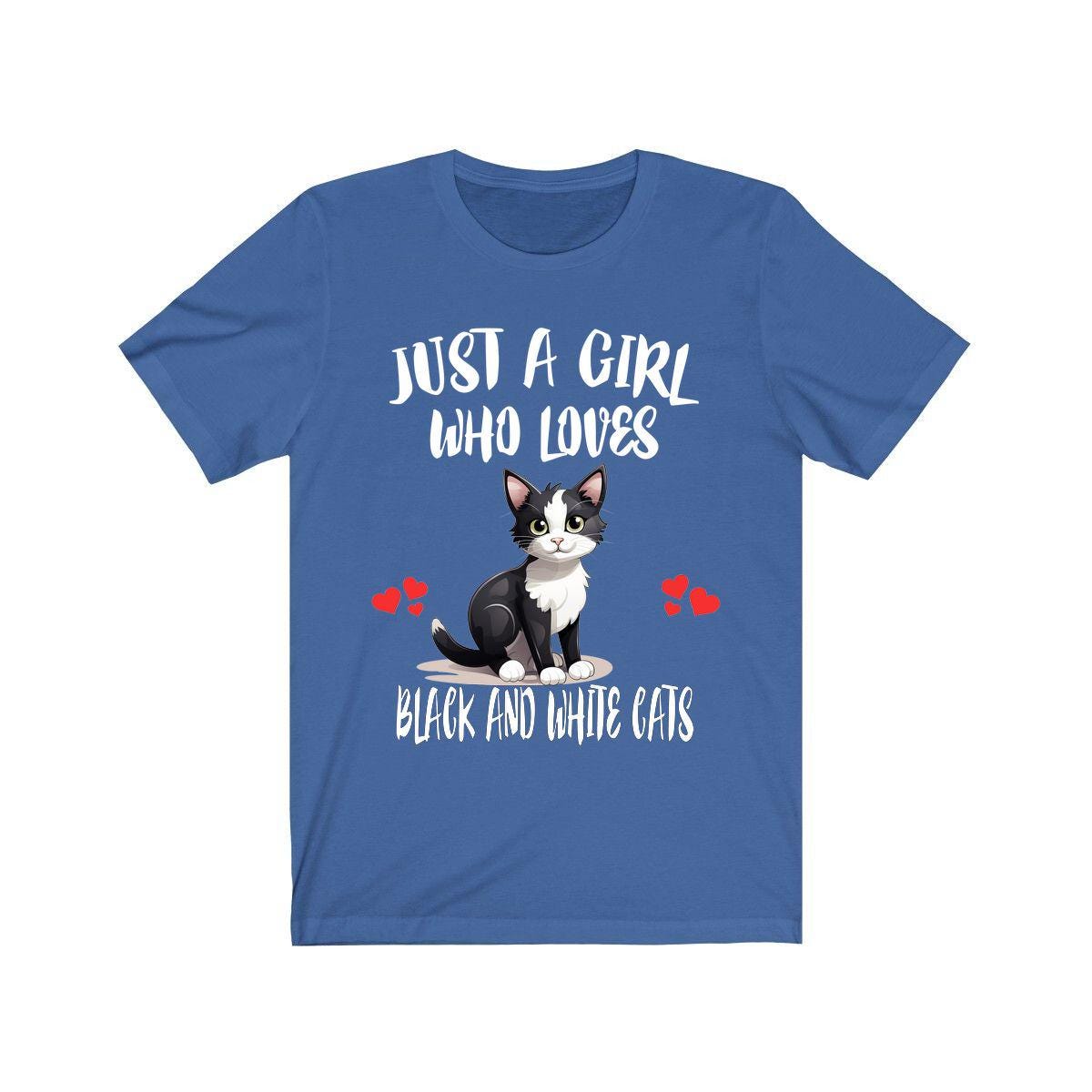 Just A Girl Who Loves Black And White Cats Shirt - tuxedo cat print design