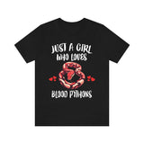 Just A Girl Who Loves Blood Pythons Snakes Shirt, Blood Python Lover Shirt, Python Shirt, Snake Lover Gift, Animal Shirt Image 2