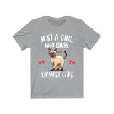 Just A Girl Who Loves Siamese Cats Shirt, Siamese Cat Lover Shirt, Cat Shirt, Siamese Cat Lover Gift, Animal Shirt Image 3