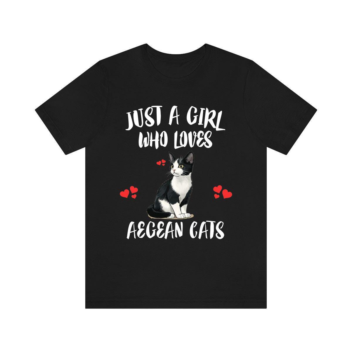 Aegean Cat T-Shirt for Girls - aegean cat print design