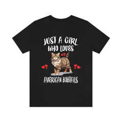 American Bobtail Cat T-Shirt for Girls - american bobtail print design