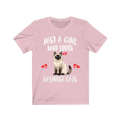 Just A Girl Who Loves Balinese Cats Shirt - Balinese cat print design