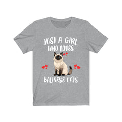 Just A Girl Who Loves Balinese Cats Shirt - Balinese cat print design