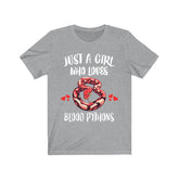 Just A Girl Who Loves Blood Pythons Snakes Shirt, Blood Python Lover Shirt, Python Shirt, Snake Lover Gift, Animal Shirt Image 1