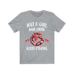 Just A Girl Who Loves Blood Pythons Snakes Shirt - blood python print design