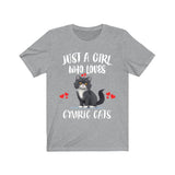 Just A Girl Who Loves Cymric Cats Shirt, Cymric Cat Lover Shirt, Cat Shirt, Cat Lover Gift, Animal Shirt Image 1
