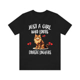 Just A Girl Who Loves Domestic Longhairs Cats Shirt, Domestic Cat Lover Shirt, Cat Shirt, Cat Lover Gift, Animal Shirt Image 1