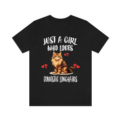 Just A Girl Who Loves Domestic Longhair Cats Shirt - domestic longhair cat print design
