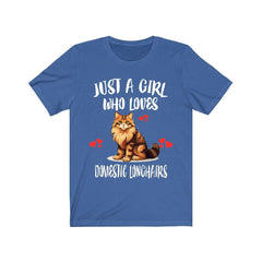 Just A Girl Who Loves Domestic Longhair Cats Shirt - domestic longhair cat print design