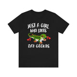 Just A Girl Who Loves Day Geckos Lizards Shirt, Gecko Lover Shirt, Pet Gecko Gift, Lizard Shirt, Adult Kids Animal T-Shirt Image 1