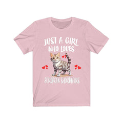 Just A Girl Who Loves European Shorthair Cats Shirt - European Shorthair print design