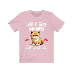 Just A Girl Who Loves Exotic Shorthairs Cats Shirt - Exotic Shorthair print design