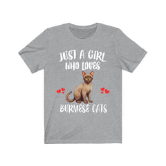 Just A Girl Who Loves Burmese Cats Shirt - Burmese cat print design
