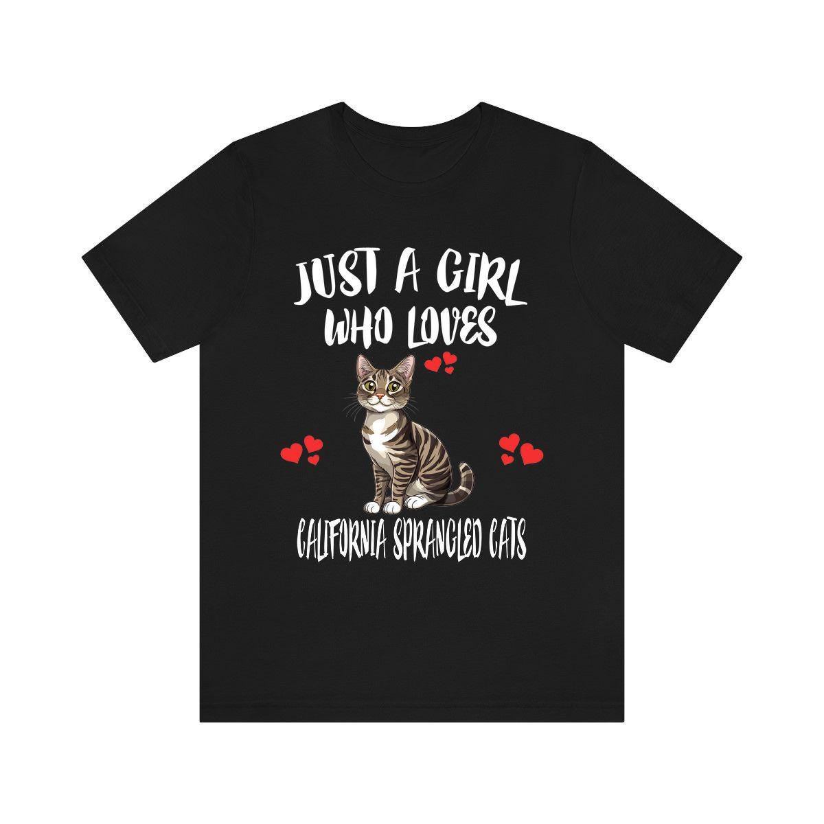Just A Girl Who Loves California Sprangled Cats Shirt, California Cat Lover Shirt, Cat Shirt, Cat Lover Gift, Animal Shirt Image 1