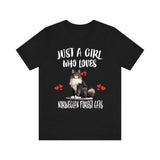 Just A Girl Who Loves Norwegian Forest Cats Shirt, Norwegian Cat Lover Shirt Image 3