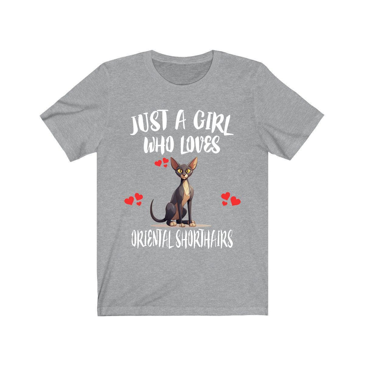 Just A Girl Who Loves Oriental Shorthairs Cats T-Shirt Cat Lover Gift Image 1