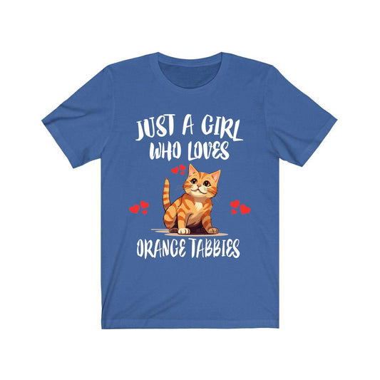 Just A Girl Who Loves Orange Tabbies Cats Shirt - orange tabby print design