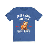 Just A Girl Who Loves Orange Tabbies Cats Shirt, Orange Tabby Cat Lover Shirt Image 1