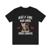 Just A Girl Who Loves Domestic Shorthairs Cats T-Shirt Cat Lover Gift Image 1