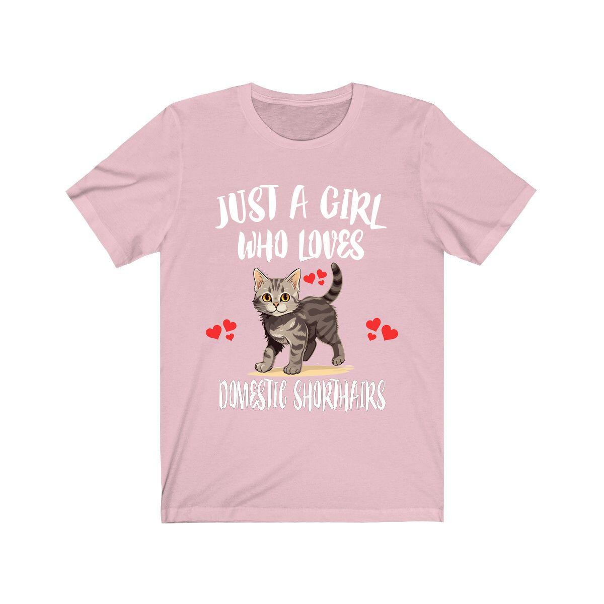 Domestic Shorthair Cat T-Shirt for Girls - cat print design