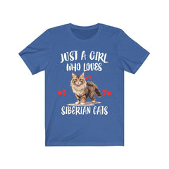Siberian Cat T-Shirt for Girls - siberian cat print design