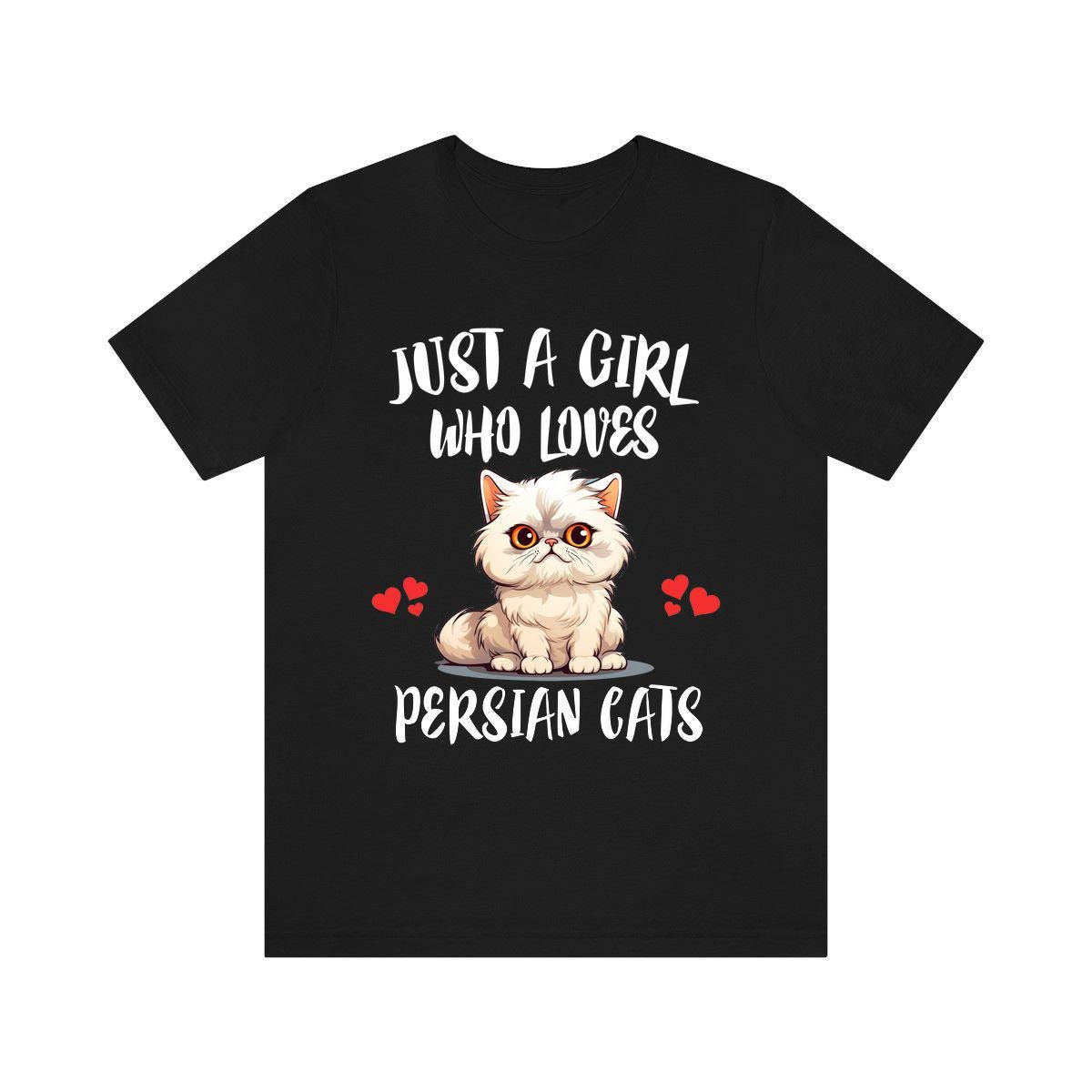 Just A Girl Who Loves Persian Cats T-Shirt Cat Lover Gift Image 1