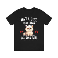Persian Cat T-Shirt for Girls - persian cat print design